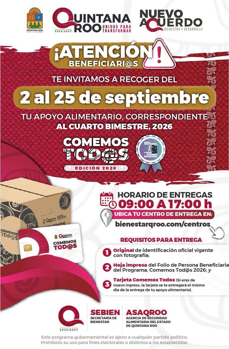 ¡Atención, beneficiarias y beneficiarios de Comemos Tod@s 2026!