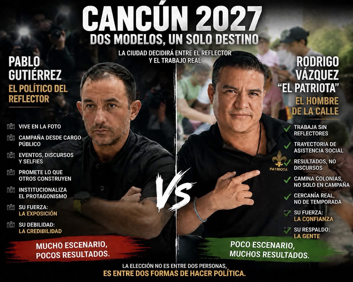 Cancún 2027: El político del reflector contra “El Patriota” del pueblo
