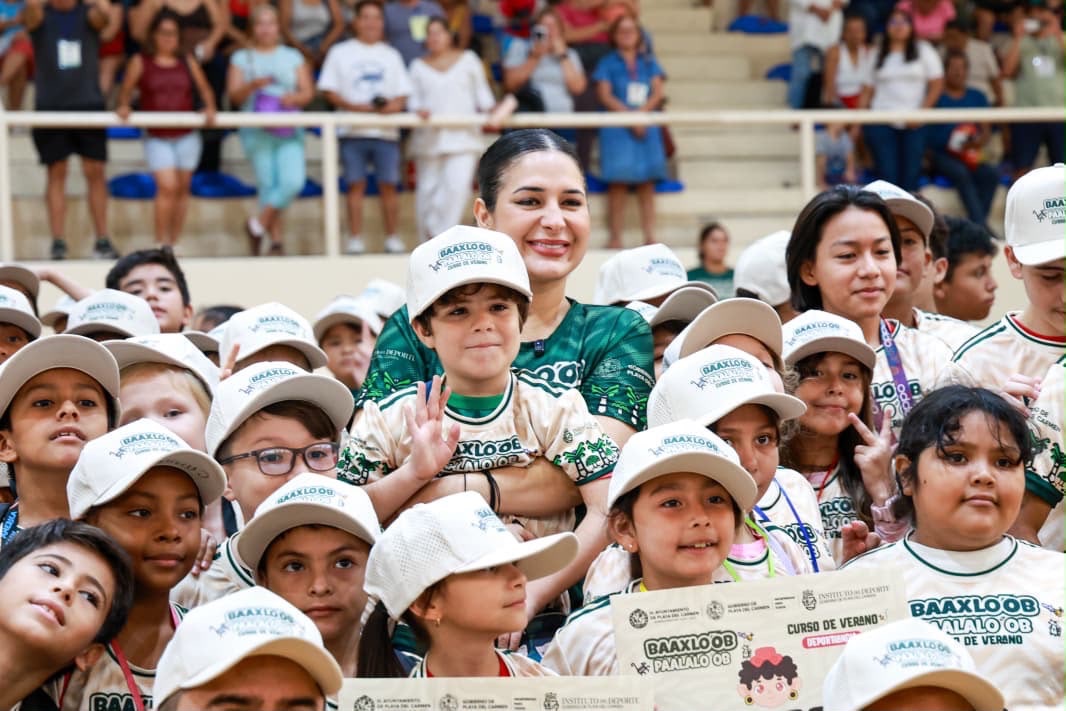 Vacaciones con deporte y convivencia: más de 300 niñas y niños participan en “Deportilandia 2026” en Playa del Carmen